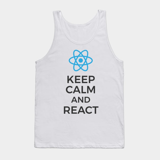 Keep Calm and React JS Tank Top by hipstuff